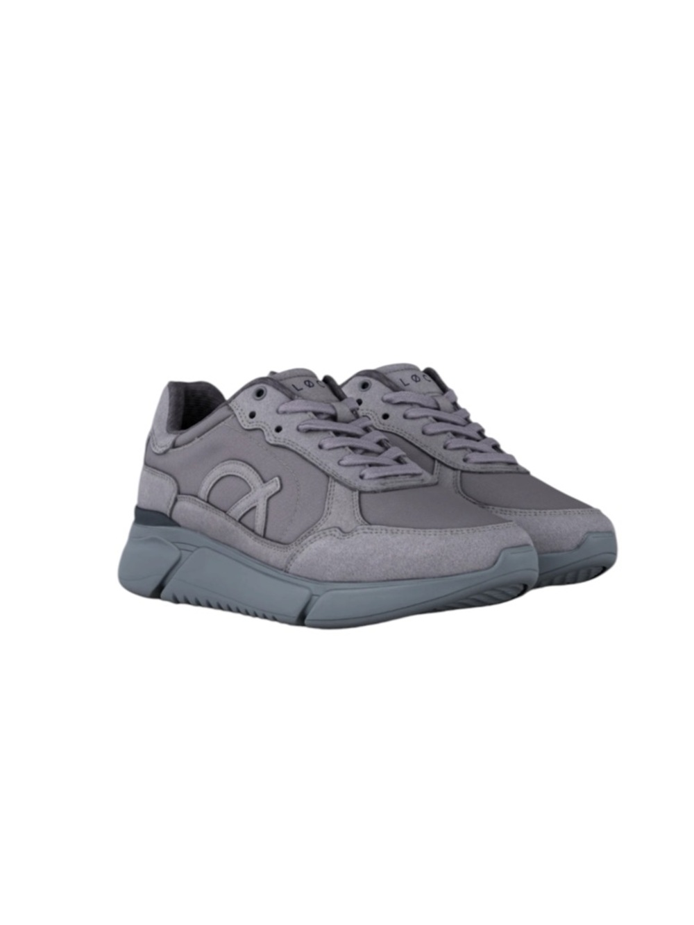 Loci Men's Gray‎ Echo Casual Sneakers with Chunky Sole Retro Sustainable Vegan